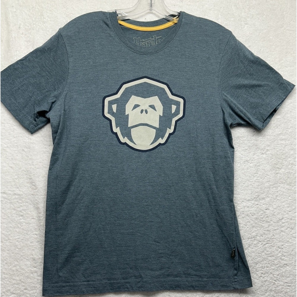 Howler Brothers Mens Size S Blue Monkey Face Crewneck T-Shirt (K7)